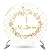 Lofaris Pigeon White Gold Baptism Round Backdrop Cover